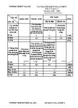 Ma trận và đề kiểm tra 45 phút môn Vật lý Lớp 7 - Tiết 27 - Năm học 2019-2020 - Trường THCS Gia Lộc (Có đáp án)
